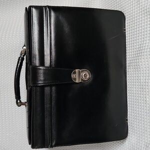 Classic Macini Black Leather Briefcase